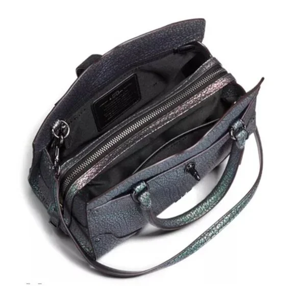 Coach Mercer 24 Iridescent Hologram Leather Satchel Crossbody NWT Auth - Picture 4 of 16
